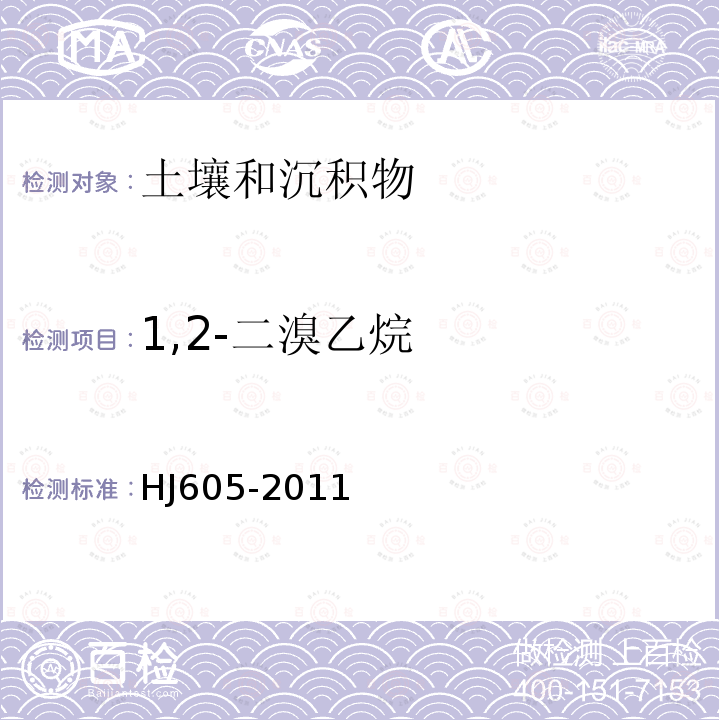 1,2-二溴乙烷 土壤和沉积物　挥发性有机物的测定 吹扫捕集/气相色谱-质谱法