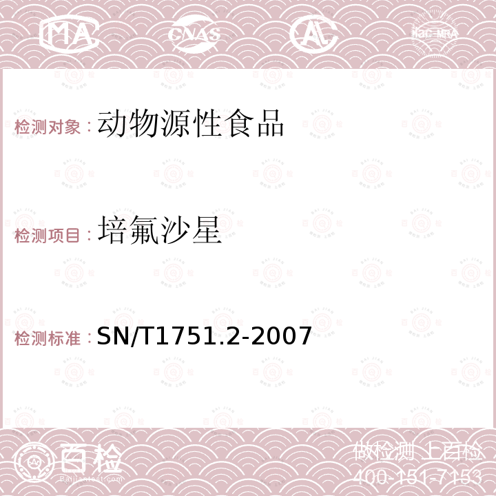 培氟沙星 动物源性食品中16种喹诺酮类药物残留量检测方法 液相色谱-质谱 质谱法