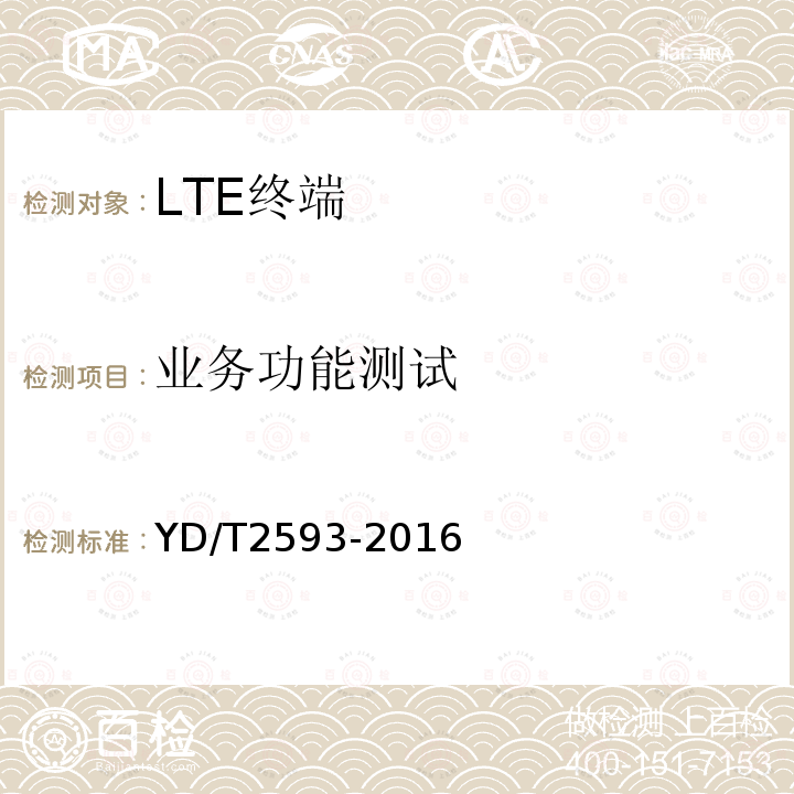 业务功能测试 TD-LTE/TD-SCDMA/GSM(GPRS)多模单待终端设备技术要求