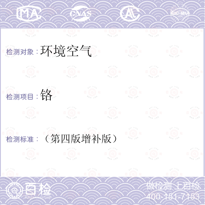 鉻 空氣和廢氣監測分析方法