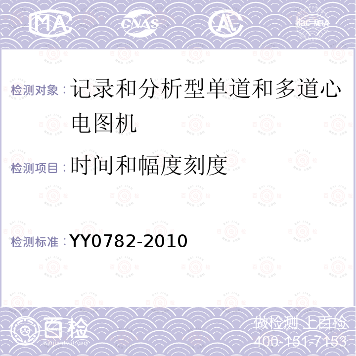 时间和幅度刻度 医用电气设备 第2-51部分：记录和分析型单道和多道心电图机安全和基本性能专用要求