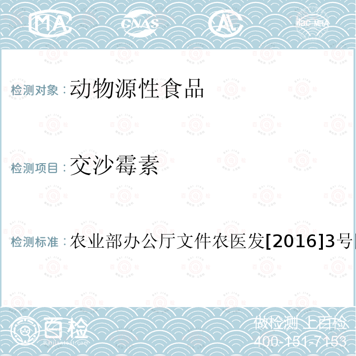 交沙霉素 动物性食品中林可胺类和大环内酯类药物残留检测-液相色谱-串联质谱法