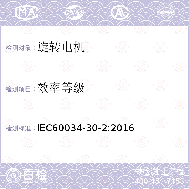 效率等级 IEC 60034-30-2 旋转电机 第30-2部分：变速交流电机的(IE代号)