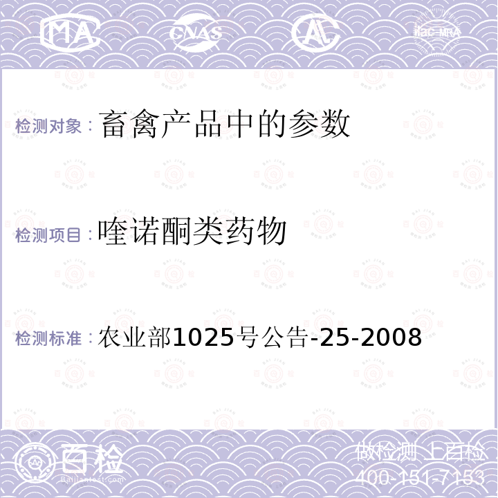 喹诺酮类药物 动物性食品中恩诺沙星残留检测酶联免疫吸附法