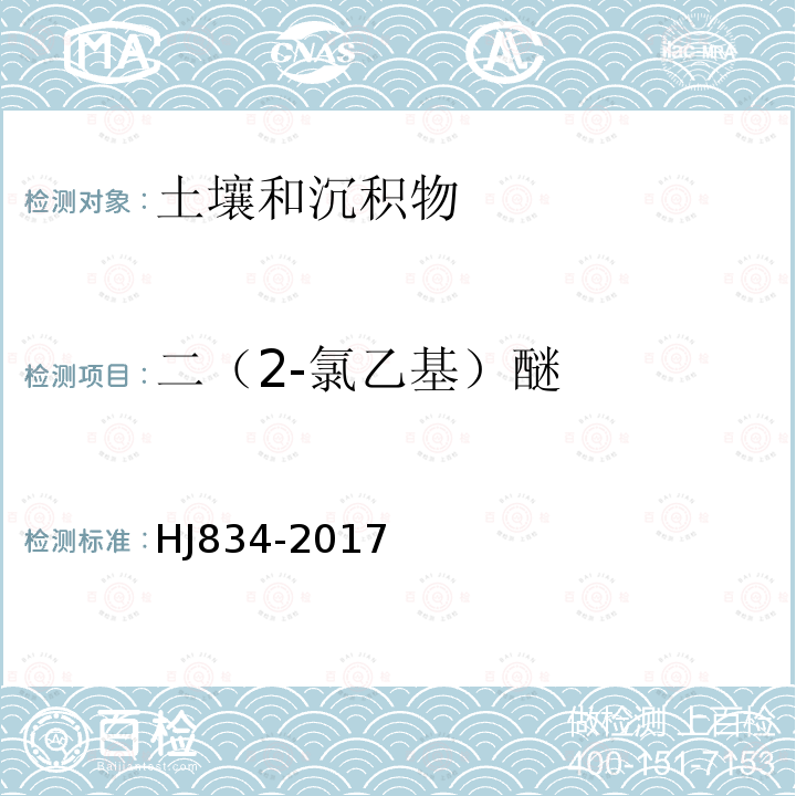 二（2-氯乙基）醚 土壤和沉积物 半挥发性有机物的测定 气相色谱-质谱法