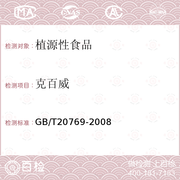 克百威 水果和蔬菜中450种农药及相关化学品残留量的测定 液相色谱-串联质谱