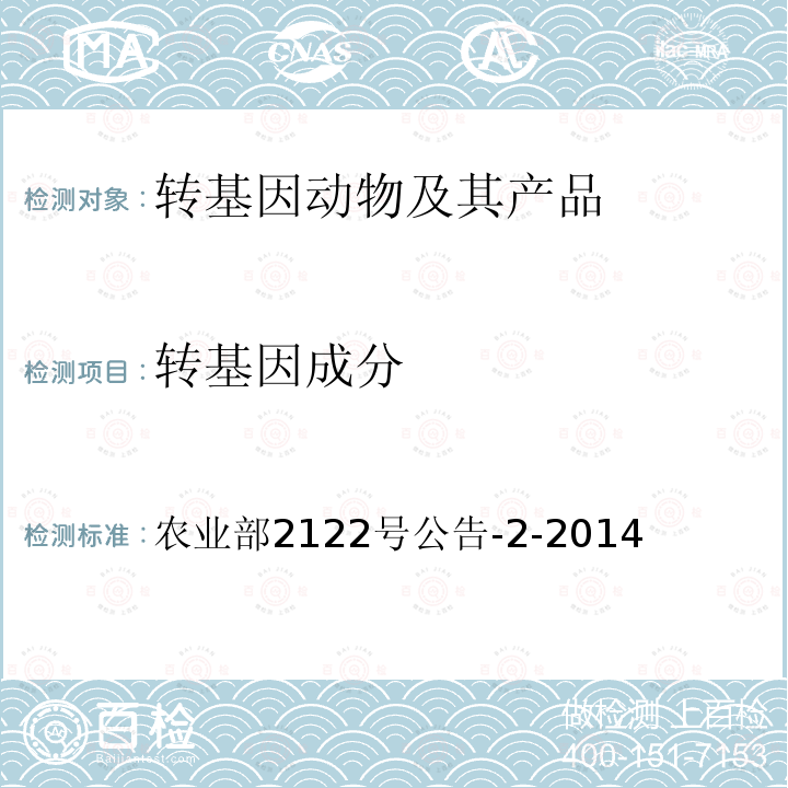 转基因成分 转基因动物及其产品成分检测 羊内标准基因定性PCR方法