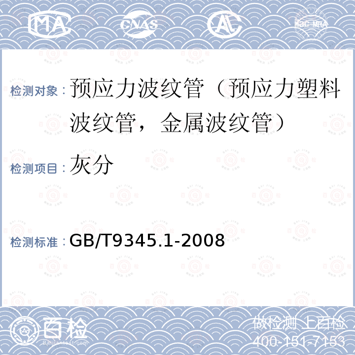 灰分 塑料 灰分的测定　第1部分：通用方法 第5歀