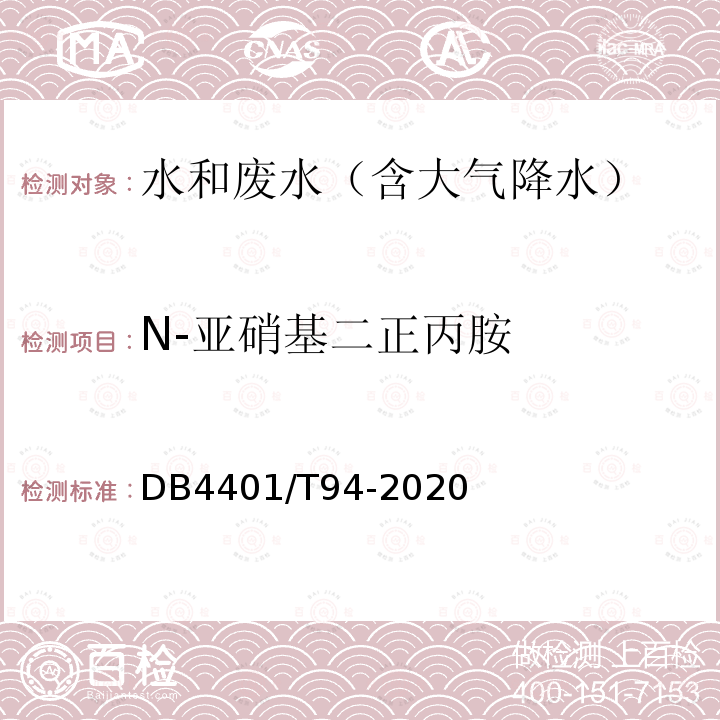 N-亚硝基二正丙胺 水质 半挥发性有机物的测定 液液萃取-气相色谱/质谱法