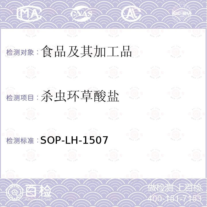 杀虫环草酸盐 食品中多种农药残留的筛查测定方法—气相（液相）色谱/四级杆-飞行时间质谱法