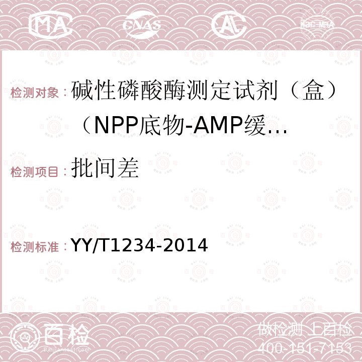 批间差 碱性磷酸酶测定试剂（盒）（NPP底物-AMP缓冲液法）