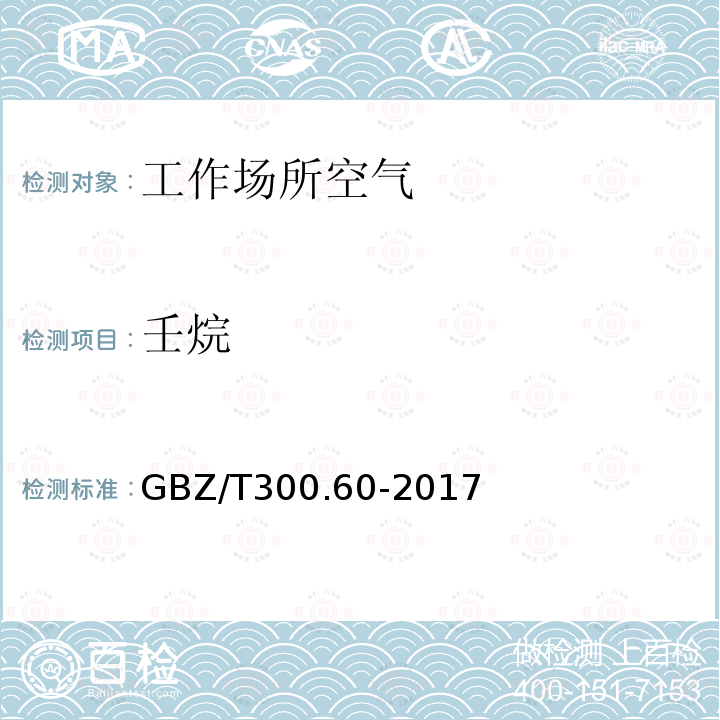 壬烷 工作场所空气有毒物质测定 第60部分：戊烷、己烷、庚烷、辛烷和壬烷 4.戊烷、己烷、庚烷、辛烷和壬烷的溶剂解吸-气相色谱法