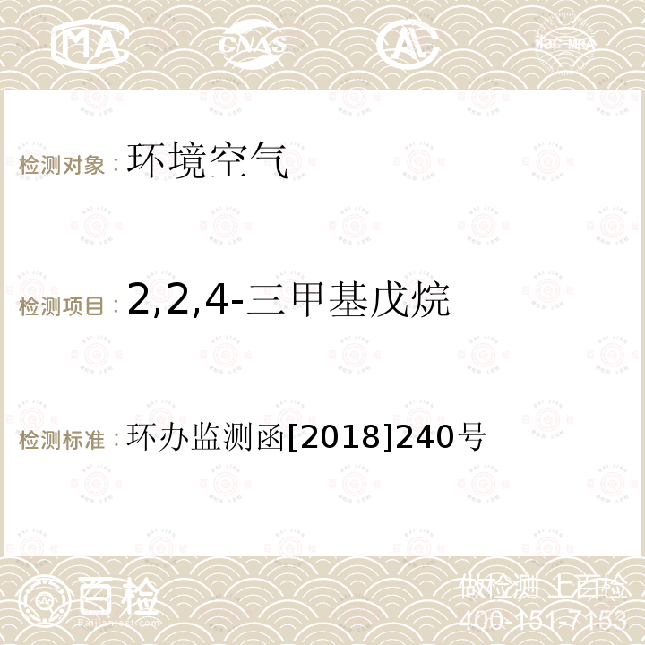 2,2,4-三甲基戊烷 环境空气臭氧前体有机物手工监测技术要求（试行）