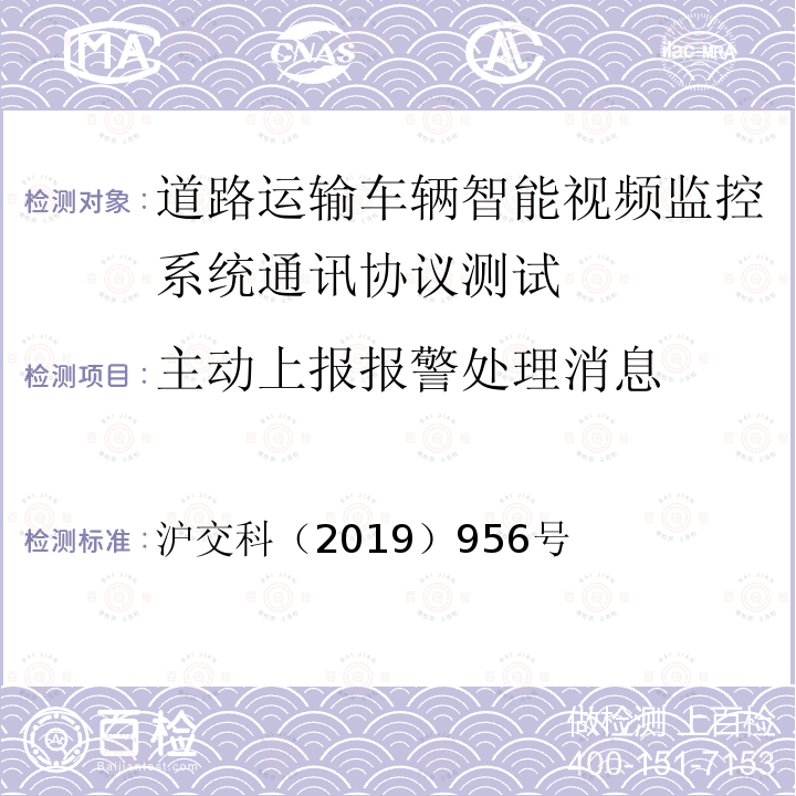 主动上报报警处理消息 道路运输车辆智能视频监控系统通讯协议规范