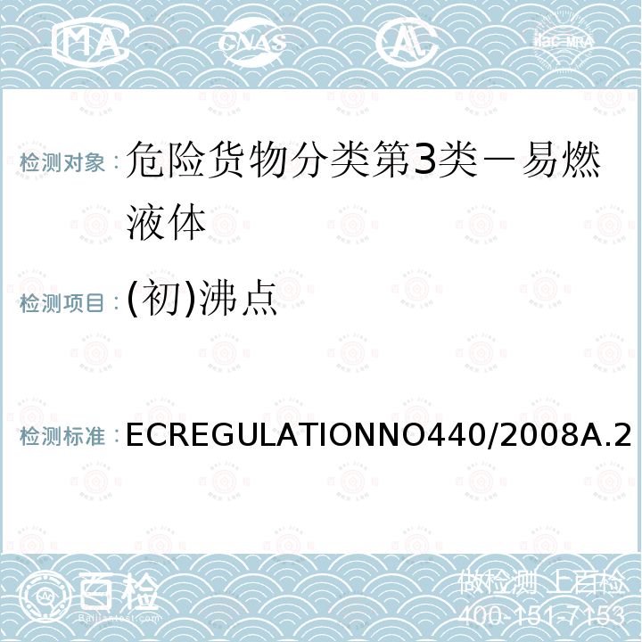 (初)沸点 ECREGULATIONNO440/2008A.2 EC REGULATION NO 440/2008 A.2