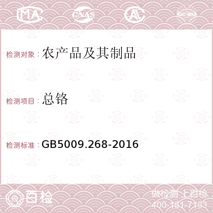 总铬 食品安全国家标准 食品中多元素的测定 第一法 电感耦合等离子体质谱法(ICP-MS)