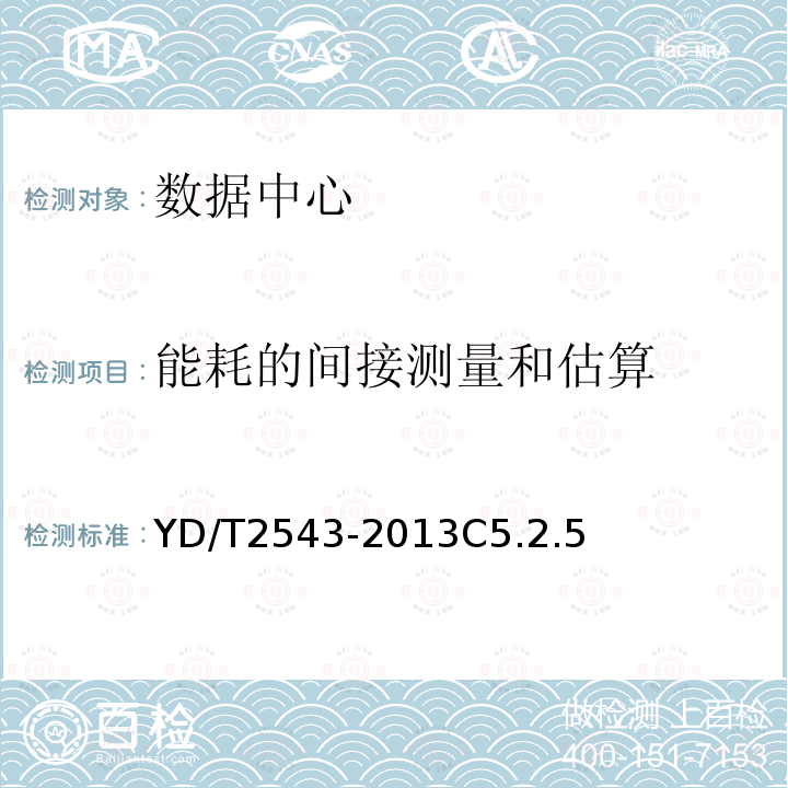 能耗的间接测量和估算 电信互联网数据中心(IDC)的能耗测评方法