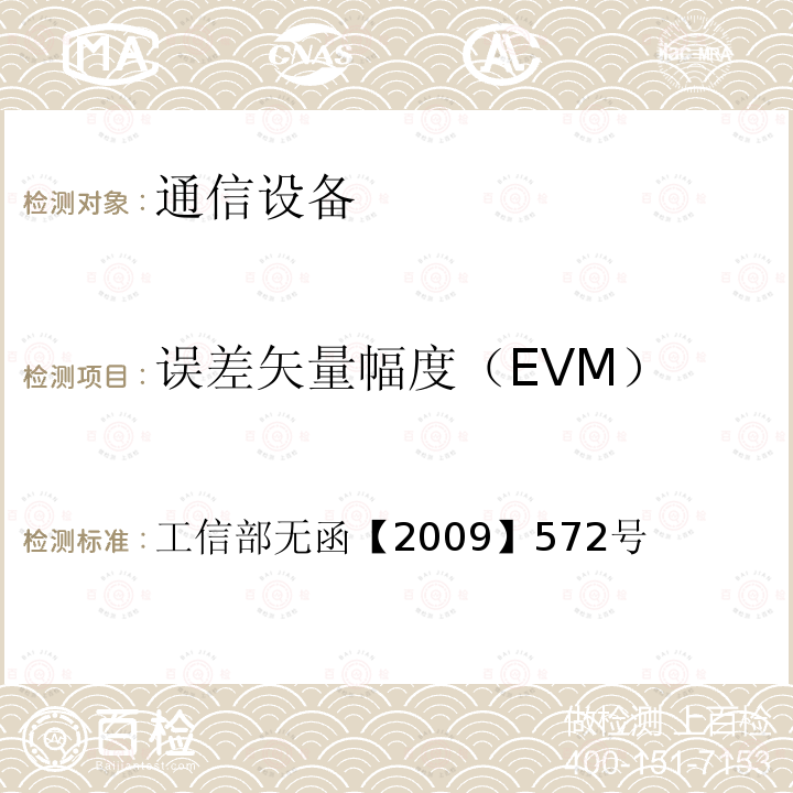 误差矢量幅度（EVM） 关于中国移动通信集团公司增加TD-SCDMA系统使用频率的批复
工信部无函【2009】572号