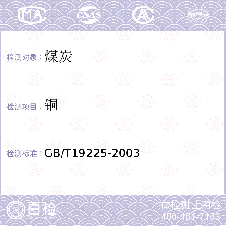 銅 煤中銅、鈷、鎳、鋅的測(cè)定方法 AAS法