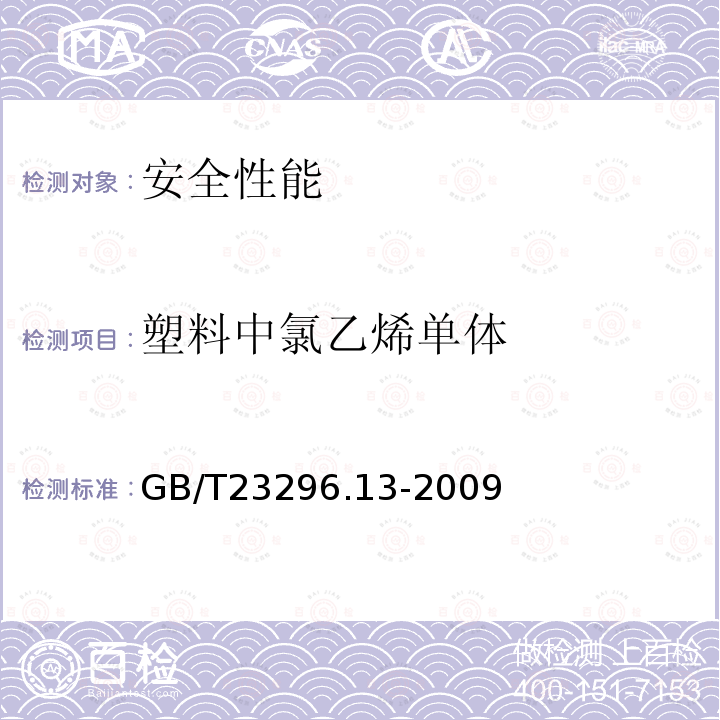 塑料中氯乙烯单体 食品接触材料 塑料中氯乙烯单体的测定 气相色谱法