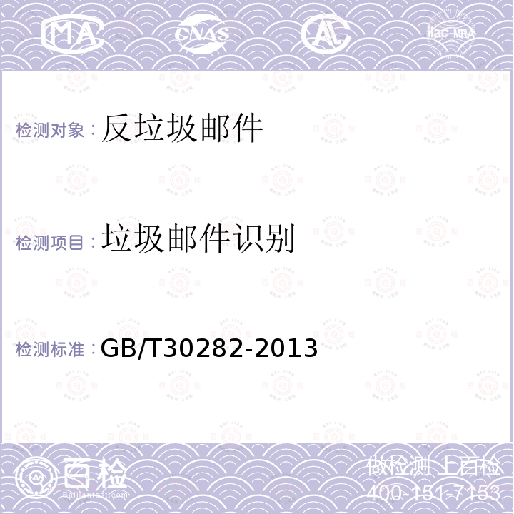 垃圾邮件识别 信息安全技术　反垃圾邮件产品技术要求和测试评价方法