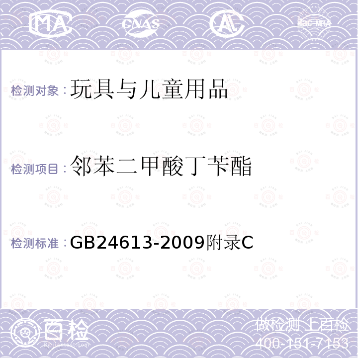 鄰苯二甲酸丁芐酯 玩具用涂料中有害物質(zhì)限量