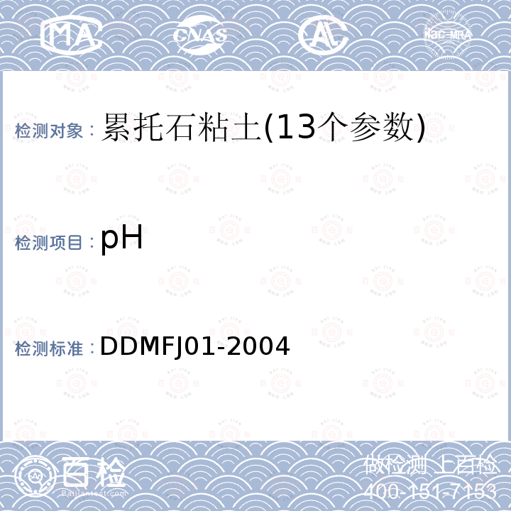 pH 非金属矿石物化性能测试和成分分析方法手册.北京:科学出版社,2004