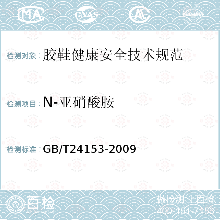 N-亚硝酸胺 GB/T 24153-2009 橡胶及弹性体材料 N-亚硝基胺的测定