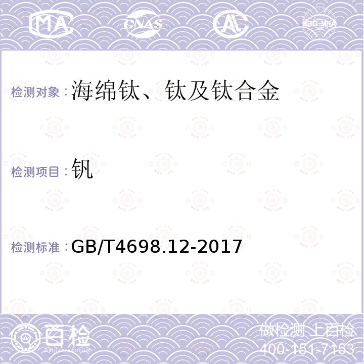 钒 钛及钛合金化学分析方法 第12部分：钒量
的测定 硫酸亚铁铵滴定法和电感耦合等离子体原子发射光谱法