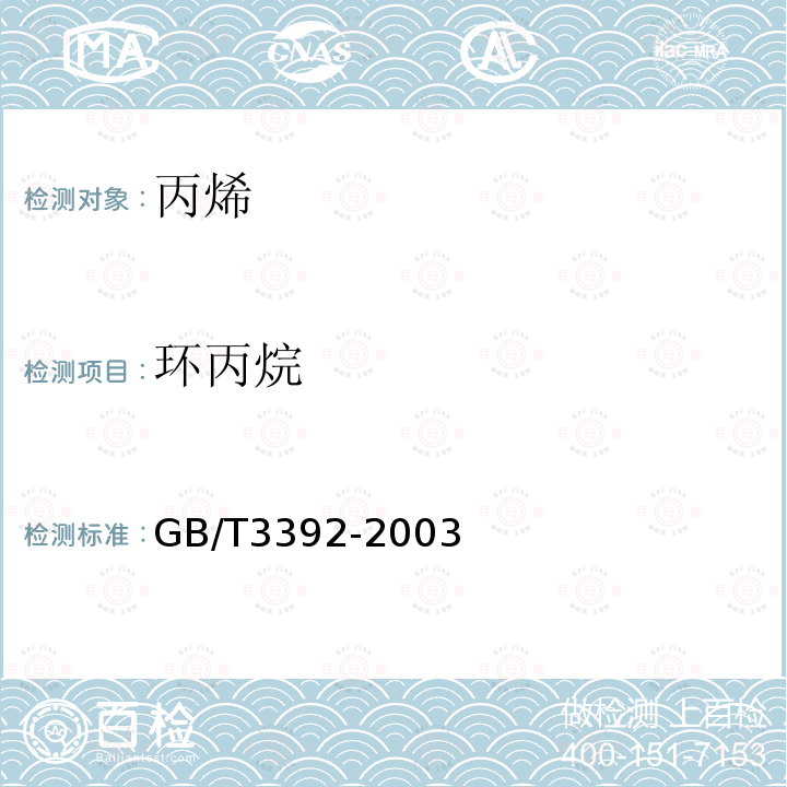環(huán)丙烷 工業(yè)用丙烯中烴類雜質(zhì)的測(cè)定 氣相色譜法