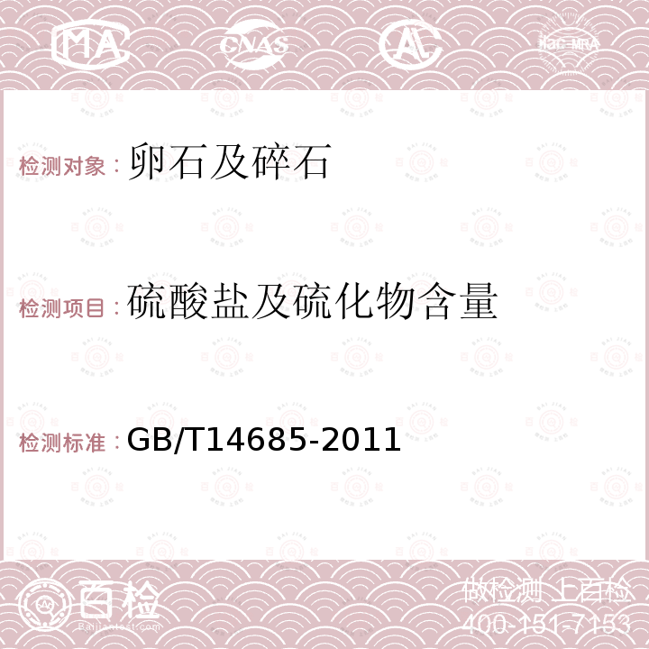 硫酸盐及硫化物含量 建设用卵石、碎石 第7.8款