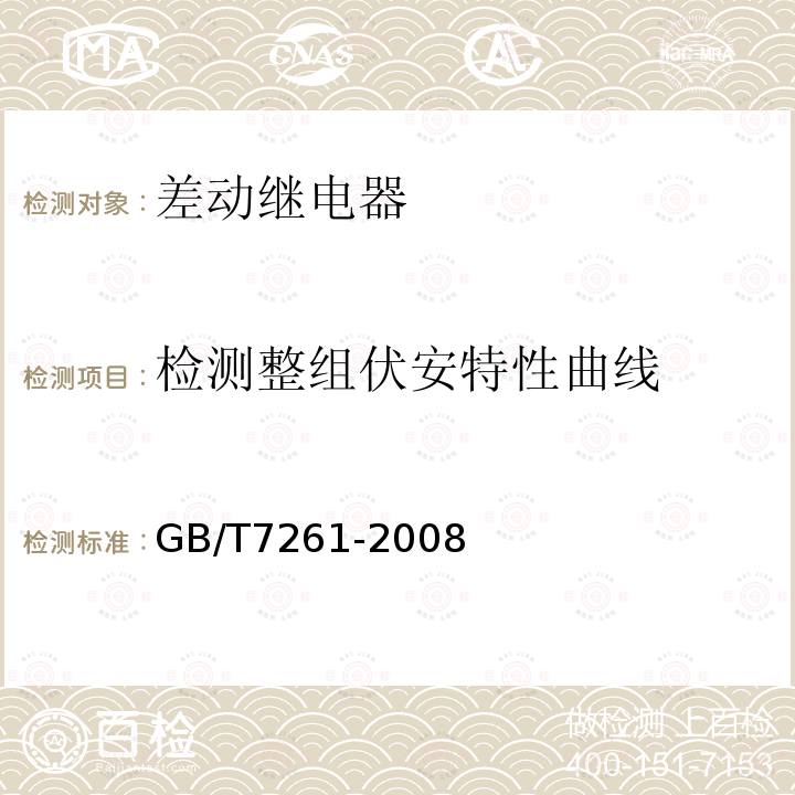 检测整组伏安特性曲线 继电保护和安全自动装置基本试验方法