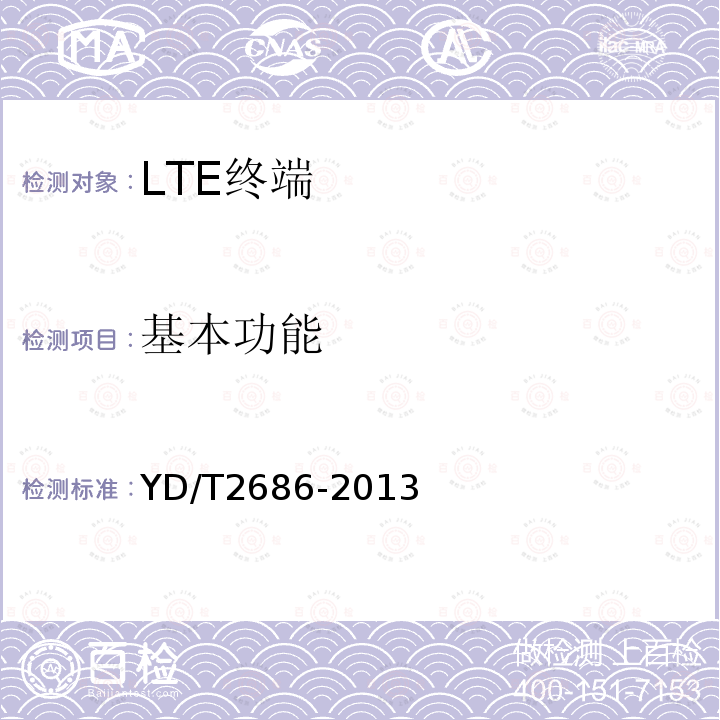 基本功能 LTE/WCDMA/GSM(GPRS)多模单待终端设备测试方法