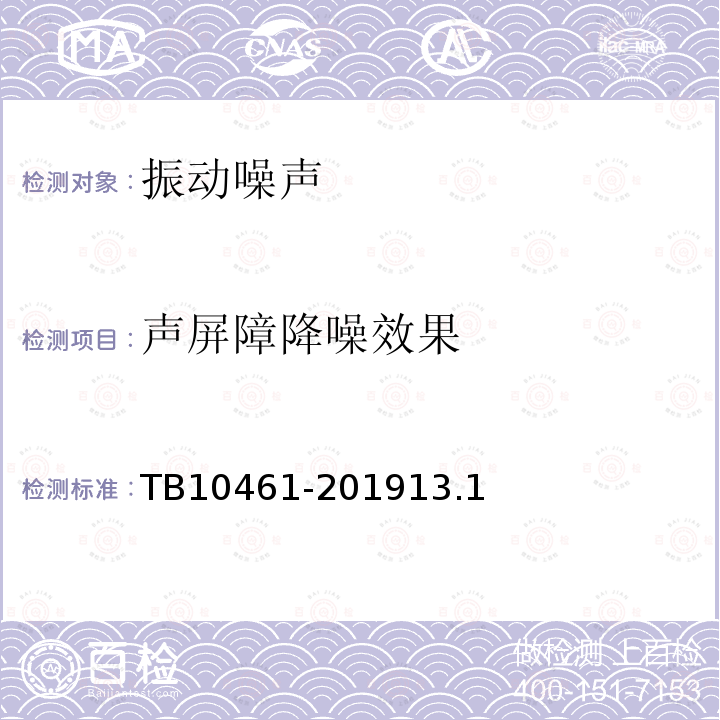 声屏障降噪效果 TB 10461-201913 客货共线铁路工程动态验收技术规范