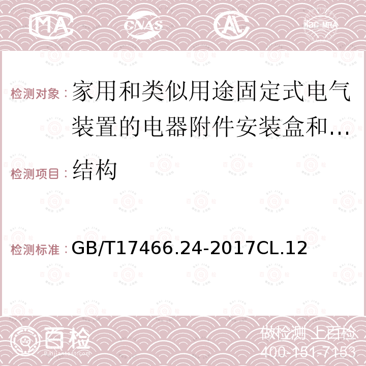 结构 家用和类似用途固定式电气装置的电器附件安装盒和外壳　第24部分：住宅保护装置和其它电源功耗电器的外壳的特殊要求