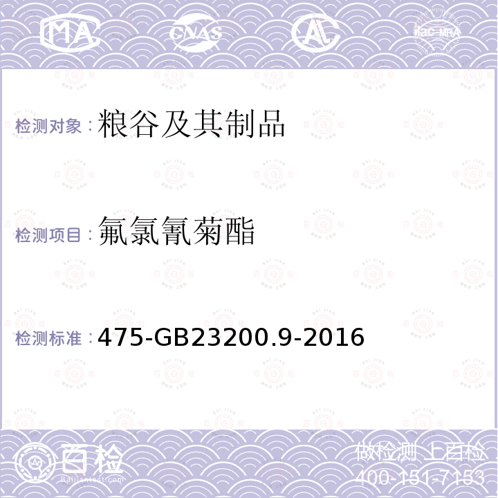 氟氯氰菊酯 食品安全國家標(biāo)準(zhǔn)糧谷中種農(nóng)藥及相關(guān)化學(xué)品殘留量的測定氣相色譜質(zhì)譜法