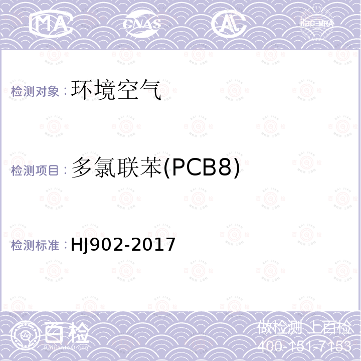 多氯联苯(PCB8) 环境空气 多氯联苯的测定 气相色谱-质谱法