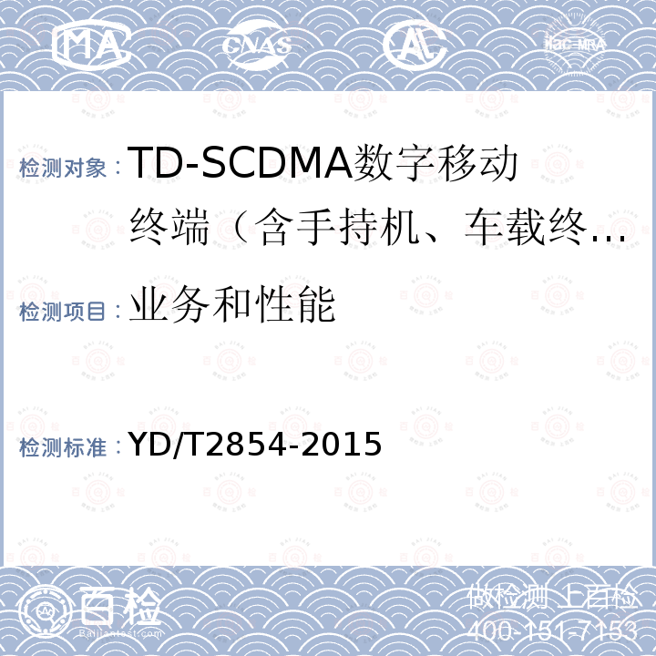 业务和性能 2GHz TD-SCDMA数字蜂窝移动通信网 增强型高速分组接入（HSPA+）终端设备技术要求