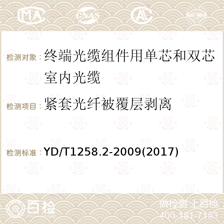 紧套光纤被覆层剥离 室内光缆系列 第2部分：终端光缆组件用单芯和双芯光缆