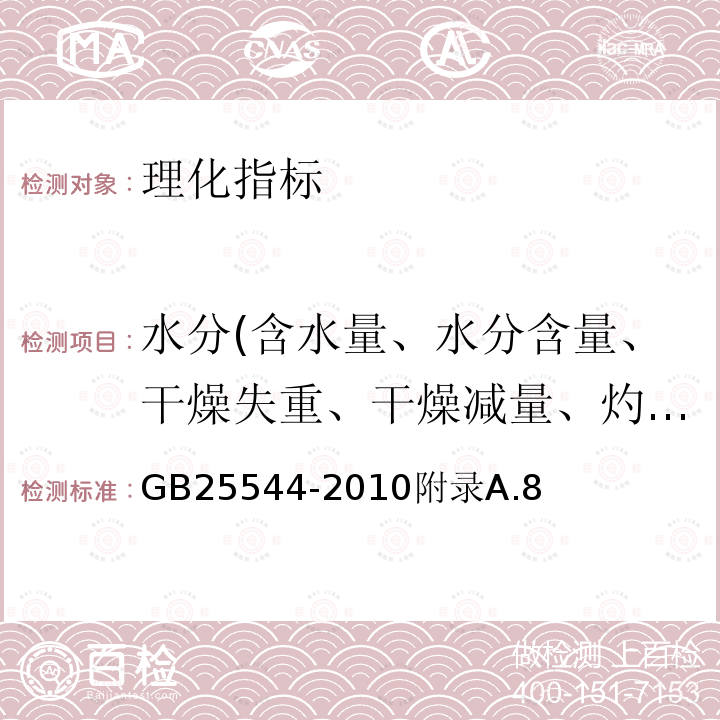 水分(含水量、水分含量、干燥失重、干燥减量、灼烧减量） 食品安全国家标准食品添加剂DL-苹果酸