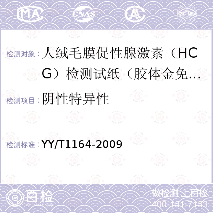 阴性特异性 人绒毛促性腺激素（HCG）检测试纸（胶体金免疫层析法）