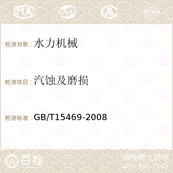 汽蚀及磨损 水轮机、蓄能泵和水泵水轮机空蚀评定 第1部分：反击式水轮机的空蚀评定