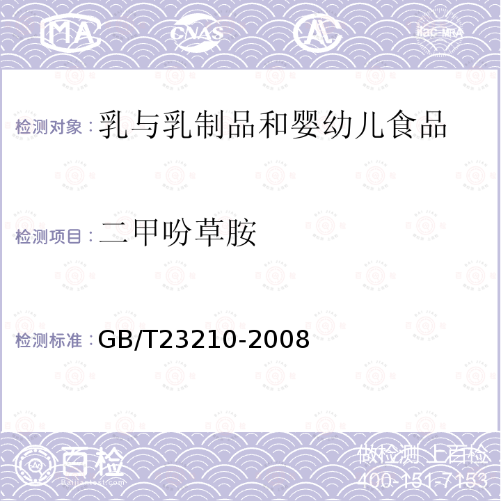 二甲吩草胺 牛奶和奶粉中511種農藥及相關化學品殘留量的測定氣相色譜-質譜法