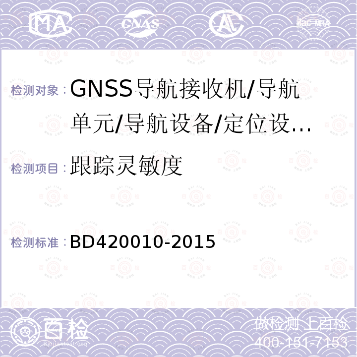 跟踪灵敏度 北斗/全球卫星导航系统（GNSS)导航设备通用规范