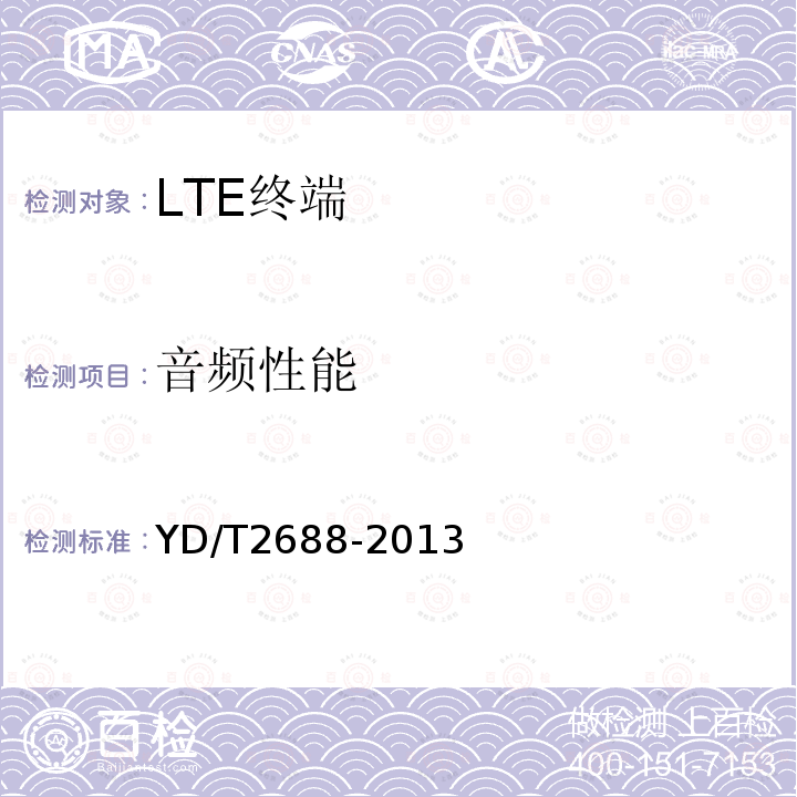 音频性能 LTE/CDMA/WCDMA/GSM(GPRS)多模终端设备（单卡槽）技术要求及测试方法