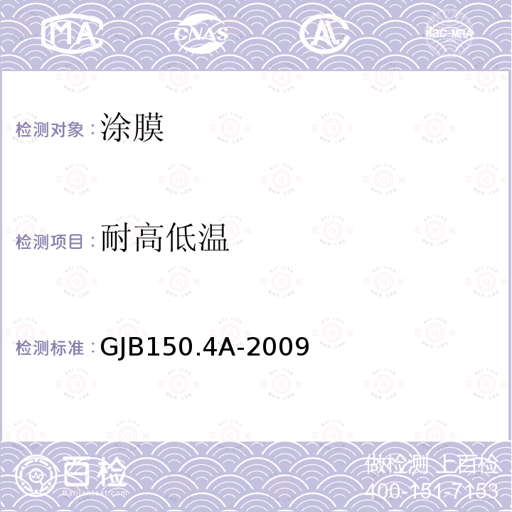 耐高低温 军用装备实验室环境试验方法 第4部分：低温试验