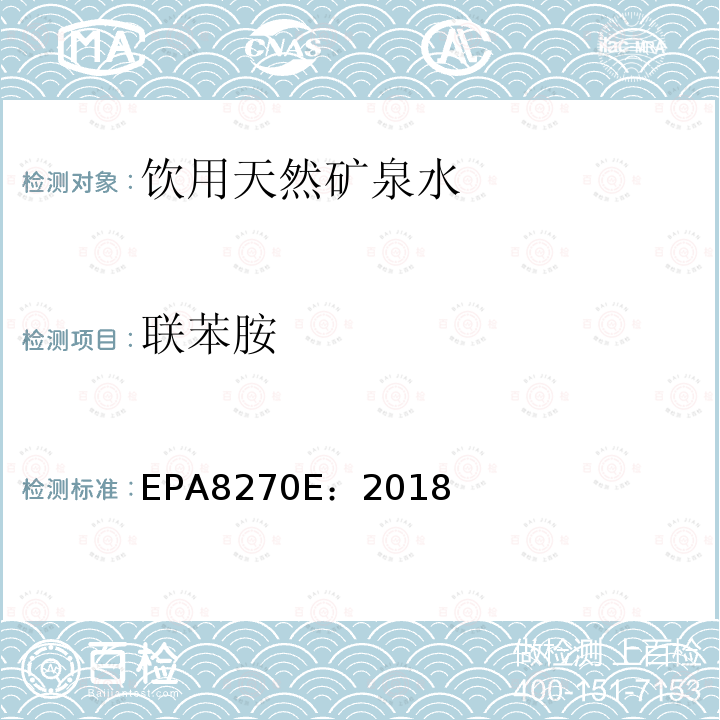 联苯胺 EPA 8270E：2018 气相色谱法质谱分析法（气质联用仪）测试半挥发性有机化合物