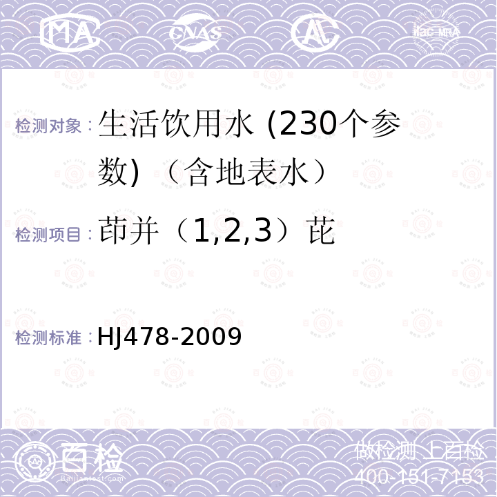 茚并（1,2,3）芘 水质 多环芳烃的测定 液液萃取和固相萃取高效液相色谱法