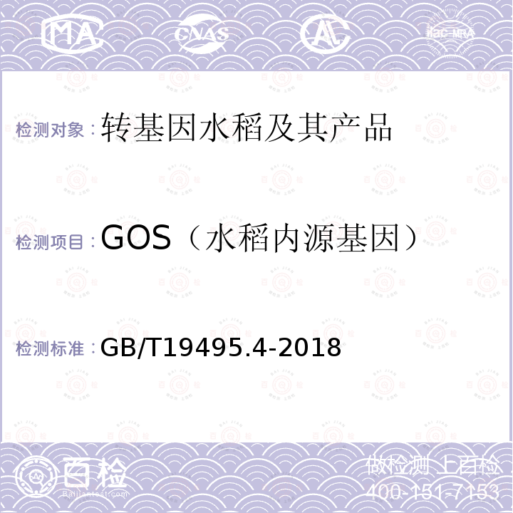 GOS（水稻内源基因） 转基因产品检测 实时荧光定性聚合酶链式反应（PCR）检测方法