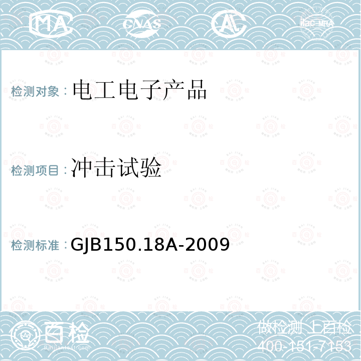 冲击试验 军用装备实验室环境试验方法 第18部分：冲击试验